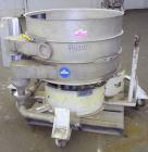 Used Sweco Screener, Model XS48S888, 304 Stainless Steel. 48” Diameter, double deck, 3 separation, no top cover. Driven by a 2.5 hp, 3/60/460 volt, 1160 rpm motor. Mounted on a carbon steel base with...