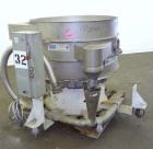 Used Sweco Screener, Model XS48S888, 304 Stainless Steel. 48” Diameter, double deck, 3 separation, no top cover. Driven by a 2.5 hp, 3/60/460 volt, 1160 rpm motor. Mounted on a carbon steel base with...