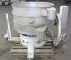 Used Sweco Screener, Model XS48S888, 304 Stainless Steel. 48” Diameter, double deck, 3 separation, no top cover. Driven by a 2.5 hp, 3/60/460 volt, 1160 rpm motor. Mounted on a carbon steel base with...