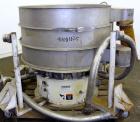 Used Sweco Screener, Model XS48S888, 304 Stainless Steel. 48” Diameter, double deck, 3 separation, no top cover. Driven by a 2.5 hp, 3/60/460 volt, 1160 rpm motor. Mounted on a carbon steel base with...