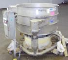 Used Sweco Screener, Model XS48S888, 304 Stainless Steel. 48” Diameter, double deck, 3 separation, no top cover. Driven by a 2.5 hp, 3/60/460 volt, 1160 rpm motor. Mounted on a carbon steel base with...