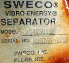 Used Sweco Screener, Model XS48S888, 304 stainless steel. 48
