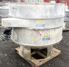 Used Sweco Scalper Screener, 304 Stainless Steel.  60” Diameter single deck, 2 separation.  No top cover.  Driven by an approximately 2-1/2hp motor.  Mounted on a stainless steel base.