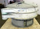 Used Sweco Screener, Carbon Steel. 72” Diameter single deck, 2 separation. Carbon steel top cover. Driven by a 5hp, 3/60/230/460 volt, 1120 rpm motor. Mounted on a carbon steel base.