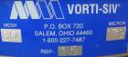 Used Vorti-Siv Vibratory Sieving Machine, Model RVM-15E, 304 Stainless Steel. (1) 15