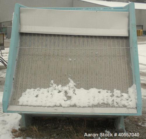 Used Bauer Hydrasieve Static Screener. Fiberglass housing, 72’’ wide x 53’’ long 304 stainless steel gravity fed screen.