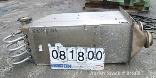 USED: Dorr Oliver 120 deg DSM screener, 316 stainless steel. (1) Vertical screen 21-1/2" wide x 60" long set at approximate 120 deg angle. 4" top feed with (4) nozzles. 6" fines and a 6" overs bottom...