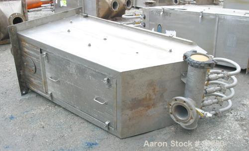 USED: Dorr Oliver 120 deg DSM screener, 316 stainless steel. (1) Vertical screen 21-1/2" wide x 60" long set at approximate 120 deg angle. 4" top feed with (4) nozzles. 6" fines and a 6" overs bottom...