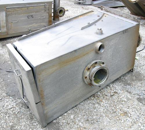 USED: Dorr Oliver 45 Deg DSM Screener, 316 stainless steel. (1) Vertical screen 24" wide x 32" long set at approximate 45 deg angle. 6" back feed. 8" fines and a slotted bottom overs outlet. Approxim...