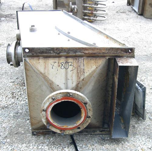 USED: Dorr Oliver 45 Deg DSM Screener, 316 stainless steel. (1) Vertical screen 24" wide x 32" long set at approximate 45 deg angle. 6" back feed. 8" fines and a slotted bottom overs outlet. Approxim...
