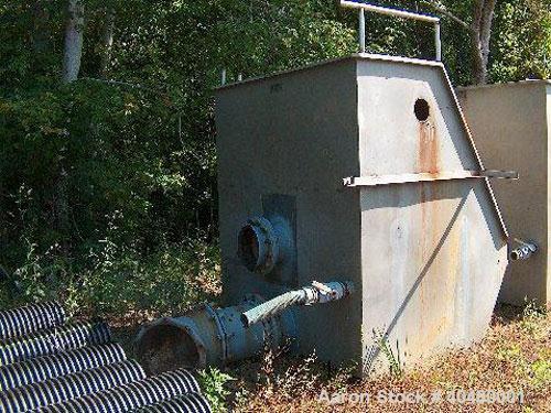 Used Hycor Separator, model HS72-1. Screen size 4 x 6, 7' high x 6' wide; side dimensions 7 x 5. Pipe sizes in rear 14" on bottom, 10" above bottom pipe, 3" on side in rear, 6" hole through sides at ...
