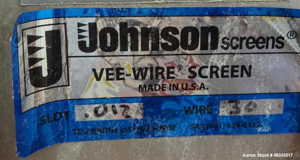 Used Johnson Screens Vee-Wire DSM Sieve-Bend Screening Unit, 316 Stainless Stee