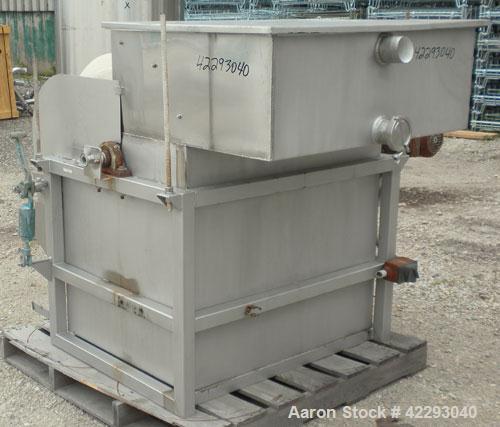Used Sani-Matic Rotary Drum Strainer, Model ERDS 25 X 36, 304 Stainless Steel. 25’’ Diameter x 36’’ wide rotary wedge wire drum. Flow rate 200 gallons per minute. Driven by a 3/4 hp, 3/60/230/460 vol...
