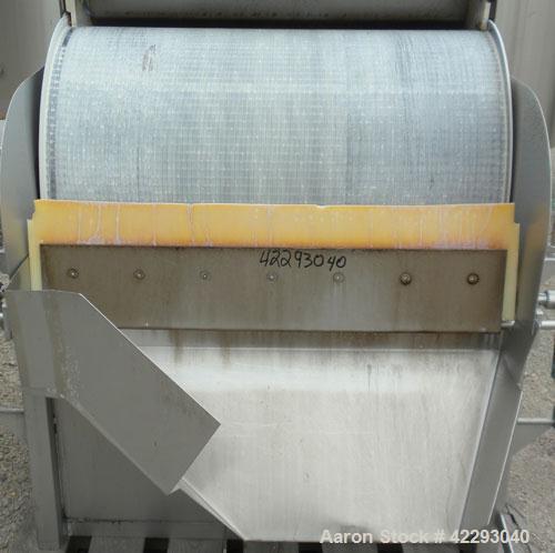 Used Sani-Matic Rotary Drum Strainer, Model ERDS 25 X 36, 304 Stainless Steel. 25’’ Diameter x 36’’ wide rotary wedge wire drum. Flow rate 200 gallons per minute. Driven by a 3/4 hp, 3/60/230/460 vol...