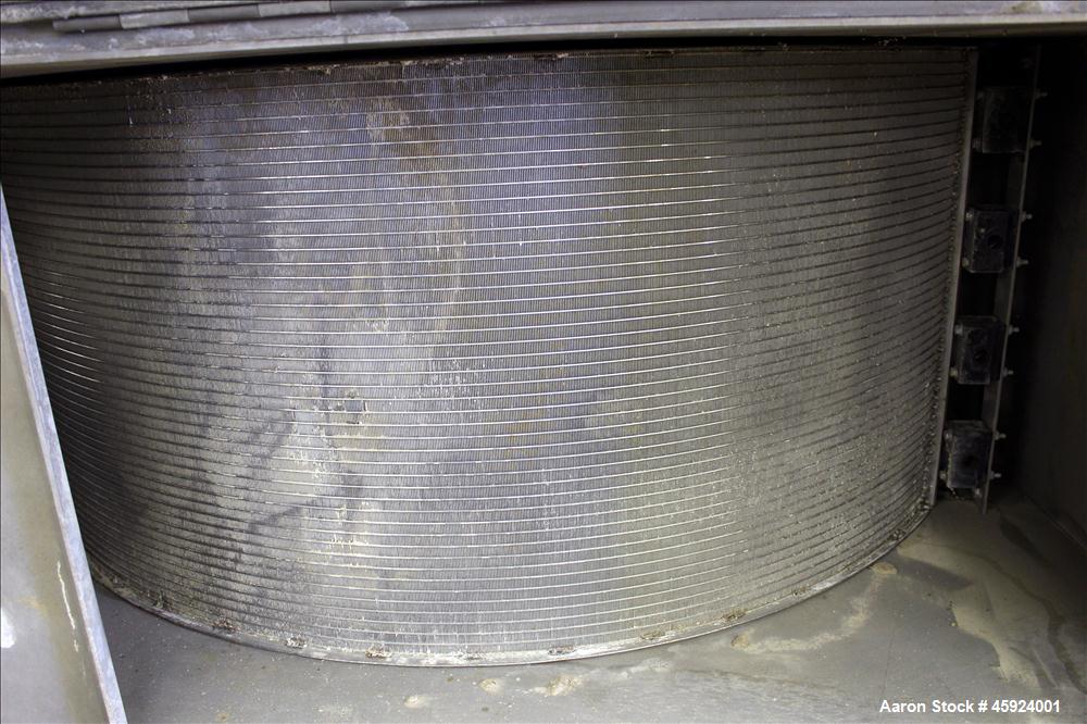 Used Andritz Sprout-Bauer HydraSieve, Model 522-1, 316 Stainless Steel. 60" Long x 24" wide screen. Top inlets (4) 1", (1) 1/2". Bottom outlets (2) 8". (2) side hinged access doors 36" long x 24-1/2"...