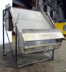 Used Kason Cross-Flo-Sieve, Model CF7254SS, Stainless Steel. Designed to separate pellets and fines larger than 0.02” (0.5mm) from recycled pellet water at a rate of 2000 gallons per minute.
