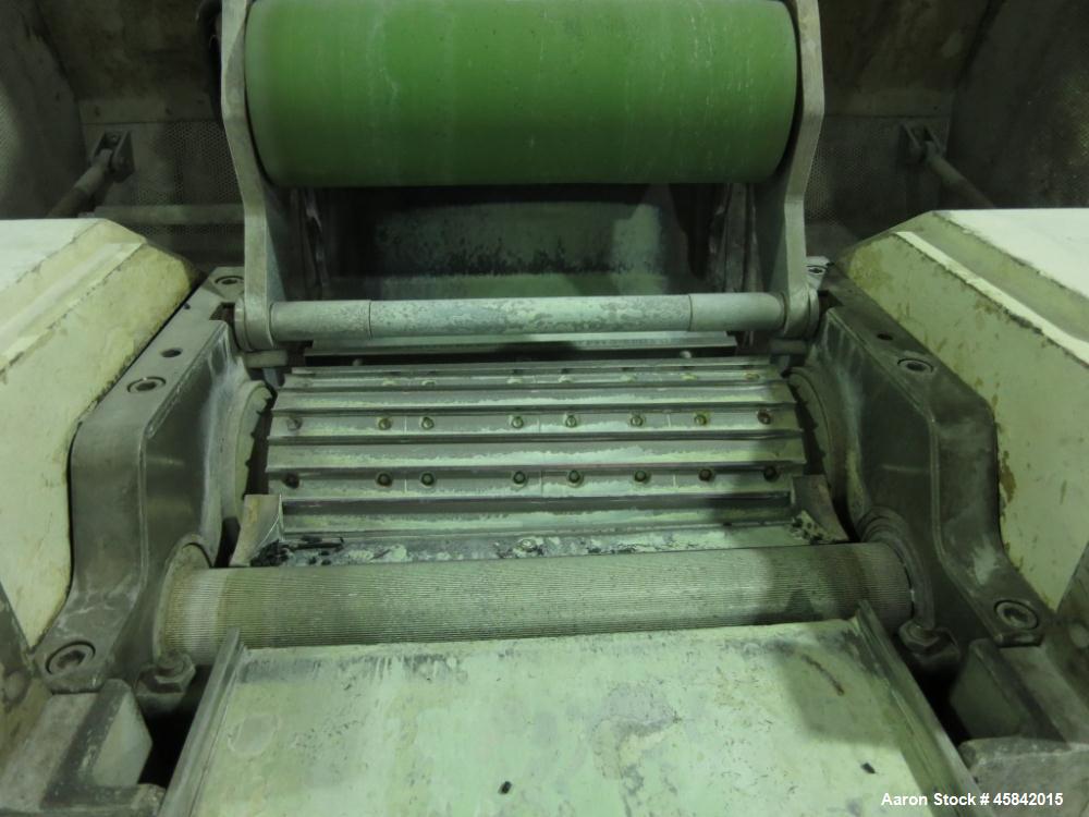 Used Sifter, Stainless Steel, 47.2” x 109.6” (1210 mm x 2810 mm), One Deck, Incl. Metal Detector, on Legs.