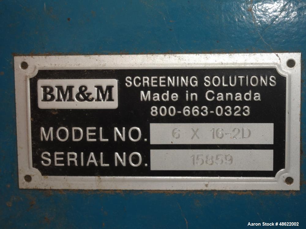 Used BM&M Screening Solutions High Speed Horizontal Gyratory Screener, Model 6X
