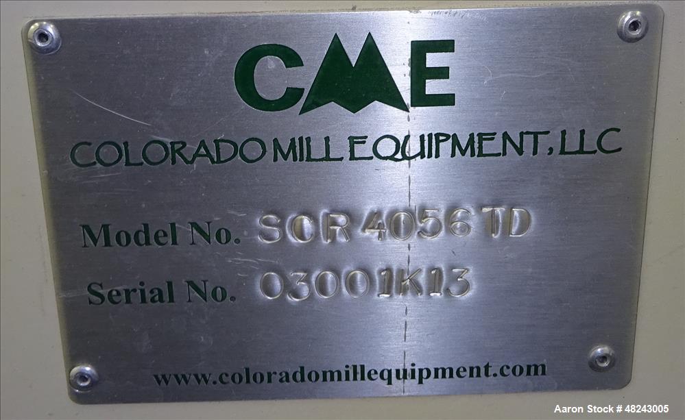 Used- CME Colorado Mill Equipment Triple Deck Pellet Screener, Model SCR 4056TD,