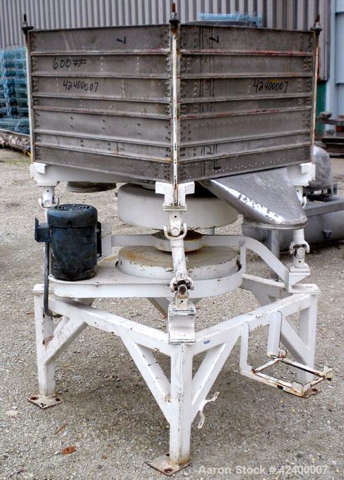 Used Clipper Products Gyratory Square Sifter, Model CS1, 6 deck, double discharge. (7) 36’’ Wide x 36’’ long aluminum decks. (1) Top cover with a 10’’ inlet, (2) 10’’ outlets. Driven by a 1 hp, 3/60/...