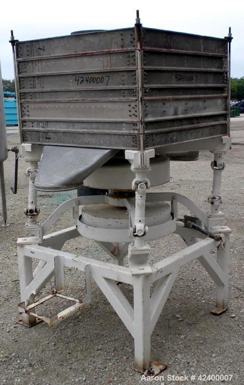 Used Clipper Products Gyratory Square Sifter, Model CS1, 6 deck, double discharge. (7) 36’’ Wide x 36’’ long aluminum decks. (1) Top cover with a 10’’ inlet, (2) 10’’ outlets. Driven by a 1 hp, 3/60/...