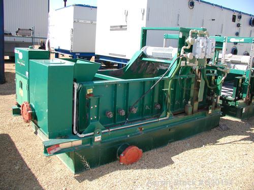 USED: Derrick High G screen, model 2M48-120F-4A. 7 hp, 480 volt 3 phase. Approximately 5' wide x 12' long. Carbon steel construction. Year 1997. 4 deck unit. Screener designed for wet applications.