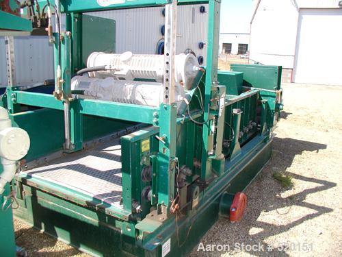 USED: Derrick High G screen, model 2M48-120F-4A. 7 hp, 480 volt 3 phase. Approximately 5' wide x 12' long. Carbon steel construction. Year 1997. 4 deck unit. Screener designed for wet applications.
