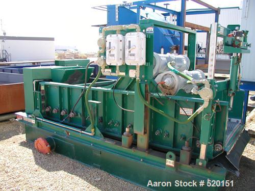 USED: Derrick High G screen, model 2M48-120F-4A. 7 hp, 480 volt 3 phase. Approximately 5' wide x 12' long. Carbon steel construction. Year 1997. 4 deck unit. Screener designed for wet applications.