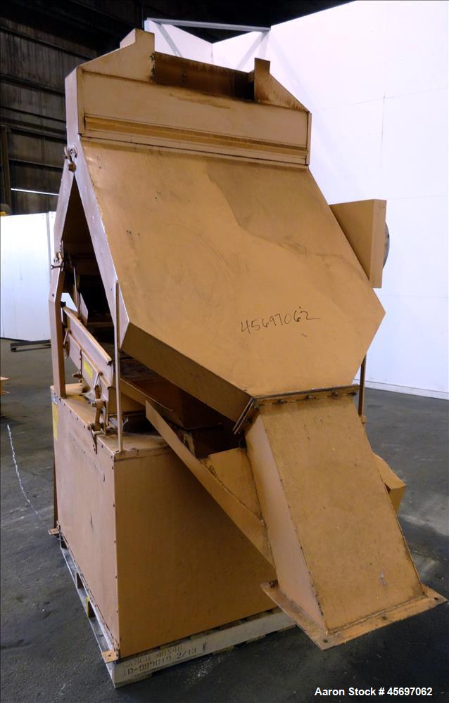 Used Forsberg Destoner, Model G-6, Carbon Steel. Screen 41" long x 34" wide. Light particle outlet 15" x 10", heavy particle outlet 41" x 6" tall. Driven by a 15 hp, 3/60/230-460 volt, 1760 rpm motor...