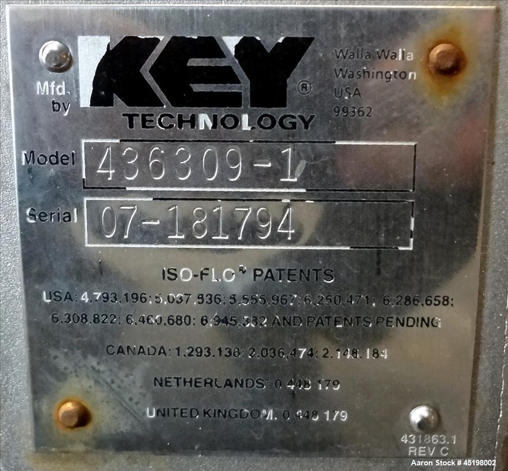 Used Stainless Steel Key Technology Iso-Flo Fines/Overs Removal Vibratory Shack