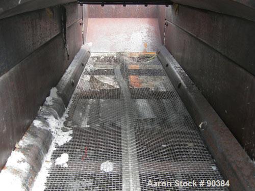 Used Prater Screener, Model VS1-15-2E, Carbon Steel. Approximately 15" wide x 72" long double deck, 2 separation. Top end feed, enclosed housing with top access door. End overs outlet, bottom fines o...