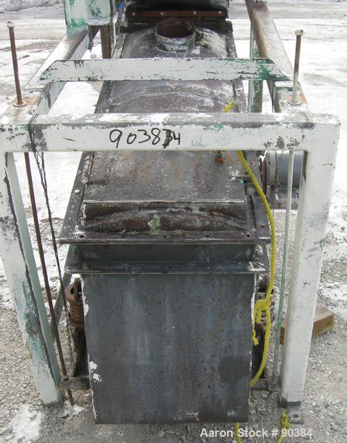 Used Prater Screener, Model VS1-15-2E, Carbon Steel. Approximately 15" wide x 72" long double deck, 2 separation. Top end feed, enclosed housing with top access door. End overs outlet, bottom fines o...