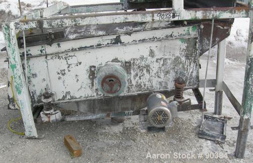 Used Prater Screener, Model VS1-15-2E, Carbon Steel. Approximately 15" wide x 72" long double deck, 2 separation. Top end feed, enclosed housing with top access door. End overs outlet, bottom fines o...