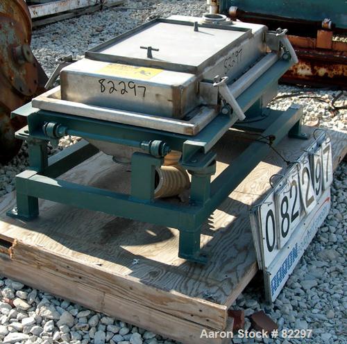 USED: Rotex screener, model 111 PS SS/SS, 21" x 36". 5.2 square foot screening capacity, stainless steel screen, top cover, double deck, approximate 1/2 hp drive.