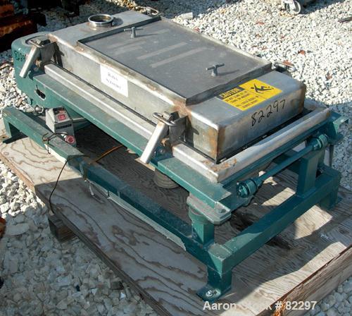 USED: Rotex screener, model 111 PS SS/SS, 21" x 36". 5.2 square foot screening capacity, stainless steel screen, top cover, double deck, approximate 1/2 hp drive.