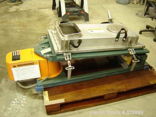 USED: 21" x 36" Rotex screener, model 111A-SSSL. Single deck, stainless steel cover, screen frames and pan. 14" x 8" inlet with10" inspection cap and cover. Fines outlet is 10" x 12" rectangularand o...
