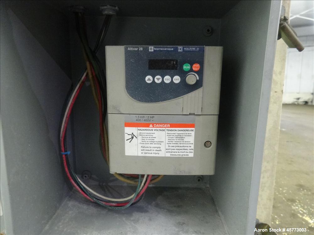 Used Rotex Screener, Model 111PS AL/SS. 316 Stainless Steel. Single deck, 2 separation. Approximate 21" x 36 screen section. Driven by a 1/2 hp, 230-460 volt, 1140 rpm motor. 4" x 2.5" side bottom ou...