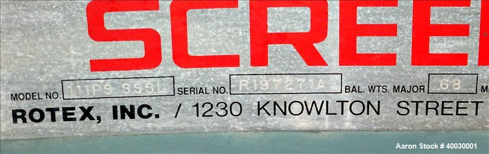 Used Rotex Screener, Model 111PS-SSSL