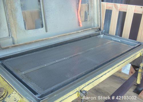 Used Rotex Screener, Model 11A AL/SS, 304 Stainless Steel. 20" wide x 48" long single deck, 2 separation. Clamp down aluminum top cover, 2 bottom outlets. 6.6 Square feet screen area, 2" screen motio...