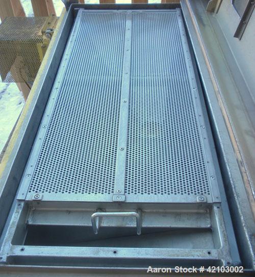 Used Rotex Screener, Model 11A AL/SS, 304 Stainless Steel. 20" wide x 48" long single deck, 2 separation. Clamp down aluminum top cover, 2 bottom outlets. 6.6 Square feet screen area, 2" screen motio...