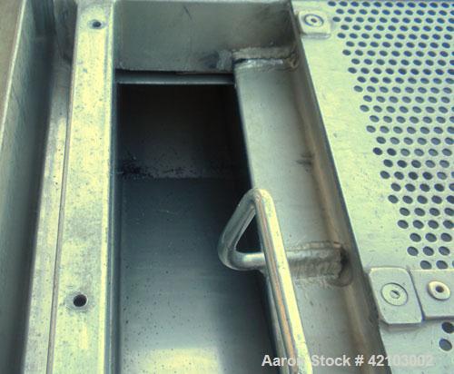 Used Rotex Screener, Model 11A AL/SS, 304 Stainless Steel. 20" wide x 48" long single deck, 2 separation. Clamp down aluminum top cover, 2 bottom outlets. 6.6 Square feet screen area, 2" screen motio...