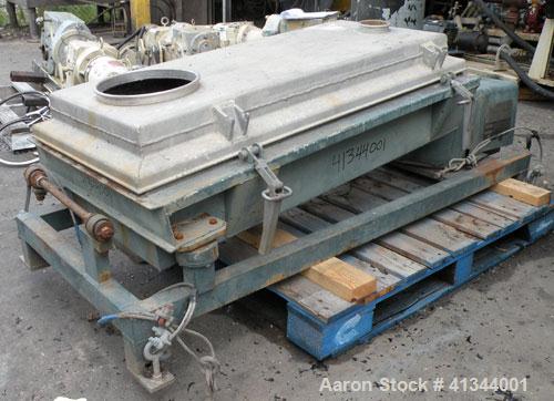 Used Rotex Screener, Model 12A AL/SS, 316 stainless steel. 20" wide x 37" long double deck, 3 separation. Clamp down aluminum top cover, 3 bottom outlets. 5.1 square feet screen area, 2" screen motio...