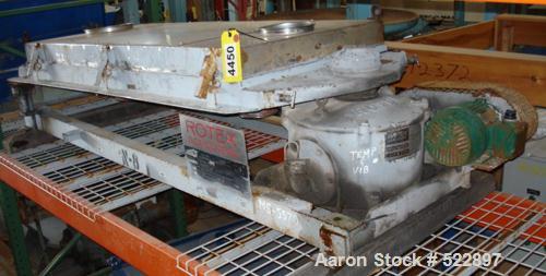 USED: 30" x 60" Rotex model 201PS-SS/SS pellet screener, 12.5 squarefeet. Weights are 86 lbs and 33 lbs. 1.5 hp, 230/460 volt motor. Unithas stainless steel cover, stainless steel screen frames and s...