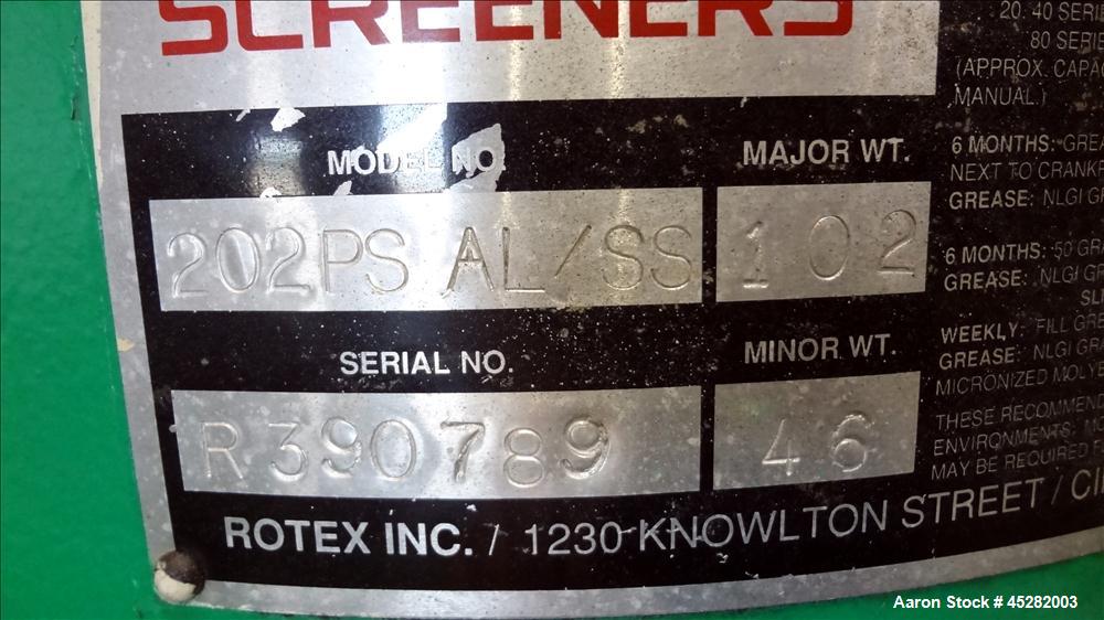 Used Rotex Screener, Model 202PS AL/SS.
