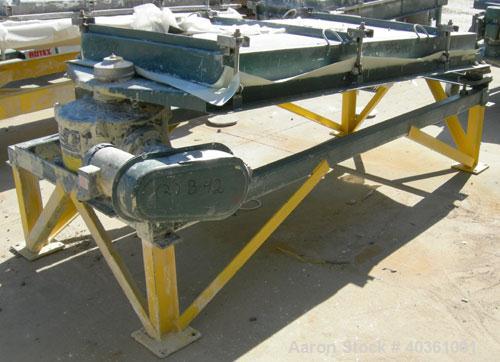 Used: Rotex screener, model 21, carbon steel. 40" wide x 84" long single deck, 2 separation. Clamp down top cover, 2 bottom outlets. 23.3 square feet screen area. Driven by a 1 1/2 hp, 3/60/208-230/4...