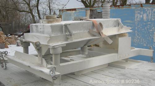 Used Rotex Screener, Model 241A, 304 Stainless Steel. 24" wide x 48" long single deck, 2 separation. Clamp down 304 stainless steel top cover, 2 bottom outlets. 8 square feet screen area. Driven by a...