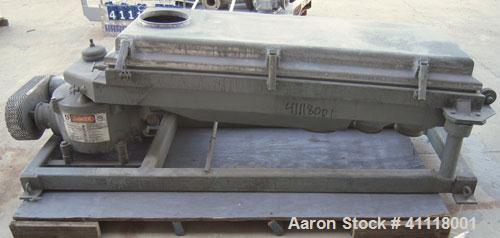 Used Rotex Screener, Model 242-SAN.AL.SS, 304 Stainless Steel, Aluminum Screens. 24 1/2" wide x 66 1/2" long double deck, 3 separation. Clamp down aluminum top cover, 9 1/2" inlet, (3) 6" end bottom ...