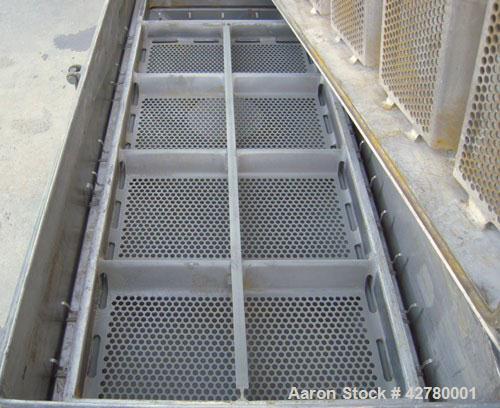 Used Rotex Screener, Model 242-SAN.AL.SS. 304 Stainless steel, aluminum screens. 24 1/2" wide x 66 1/2" long double deck, 3 separation. Clamp down aluminum top cover, 9 1/2" inlet. (3) 6" end bottom ...