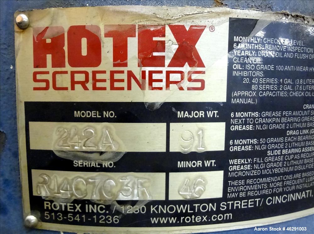 Used Rotex Screener, Model 242A