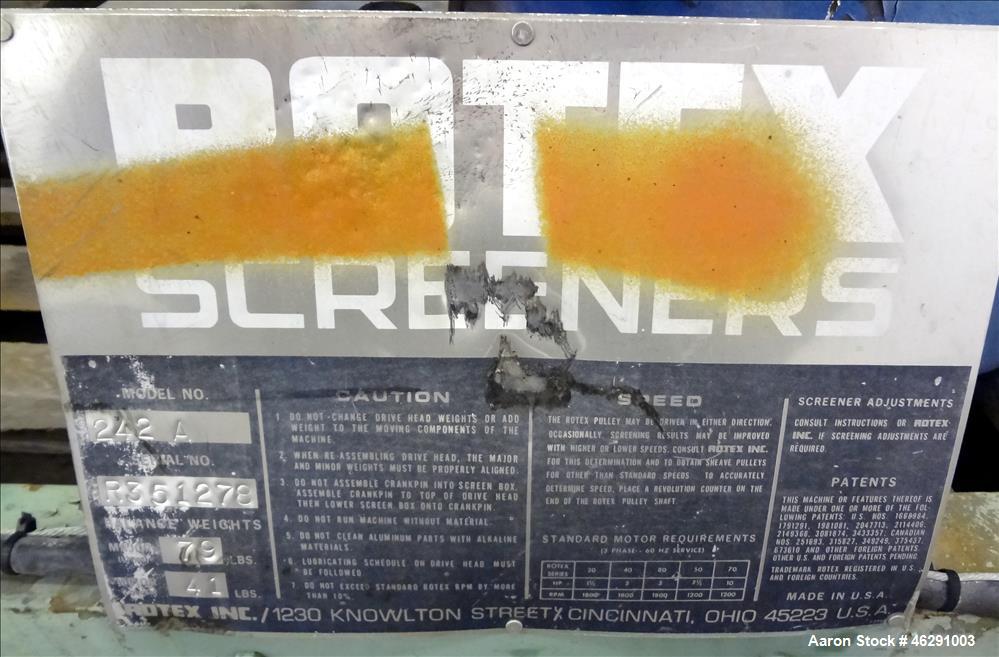 Used Rotex Screener, Model 242A